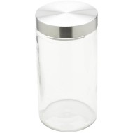 Pote 1,7l De Vidro Redondo Com Tampa Aço